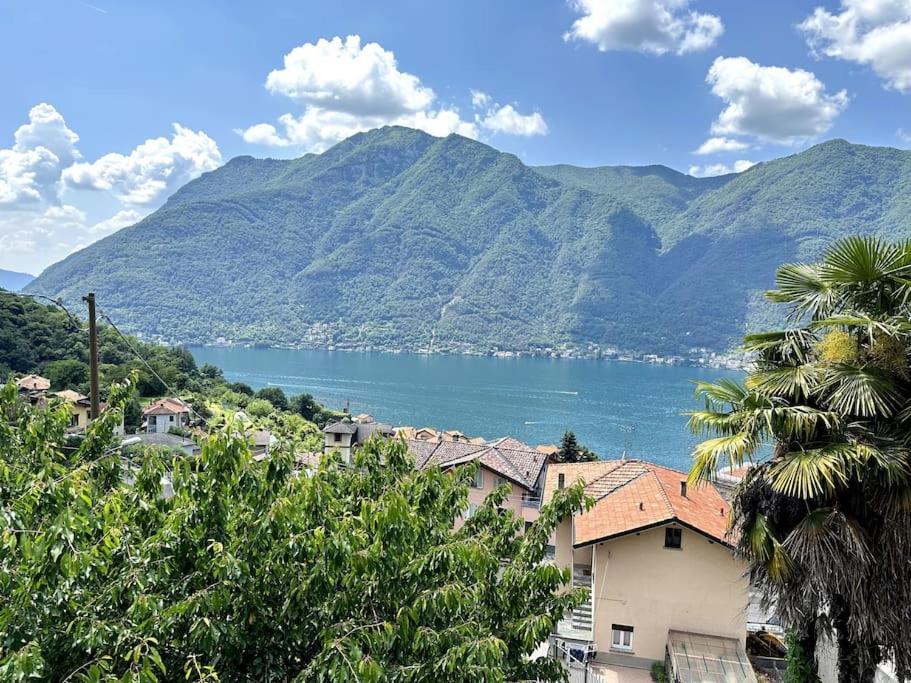 3Br Villetta Con Panoramica Sul Lago Nesso Exteriör bild