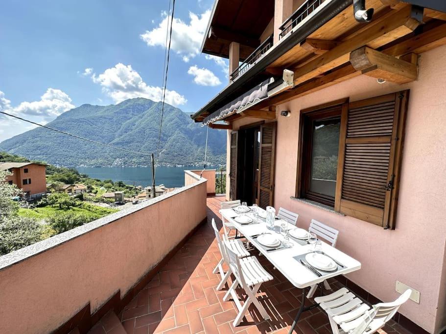 3Br Villetta Con Panoramica Sul Lago Nesso Exteriör bild